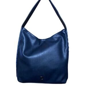 Minimalist Quiet Luxury Navy Vegan Leather Tote Large Work Bag Old Money Chic